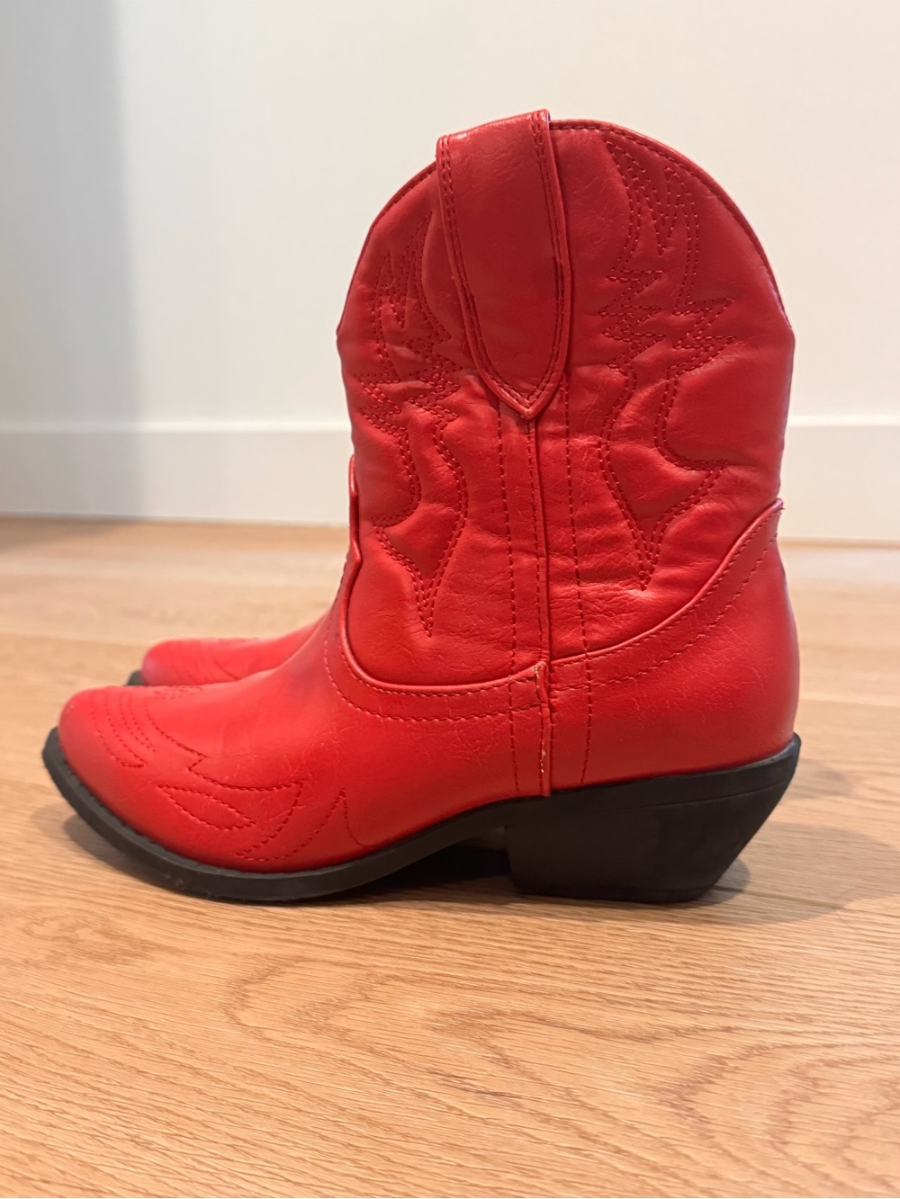 Soda Red Western Ankle Booties